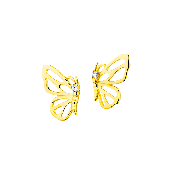 Apart - Kolczyki z żółtego złota z brylantami - motyle