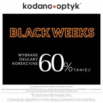 Black Weeks w KODANO Optyk! Wybrane okulary korekcyjne 60% taniej!